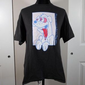 Large Black ALAB Tee Shirt with Dog Graphic Tee